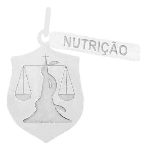 Pingente Profissão Nutrição Nutricionista Em Prata 925 Cor Cinza