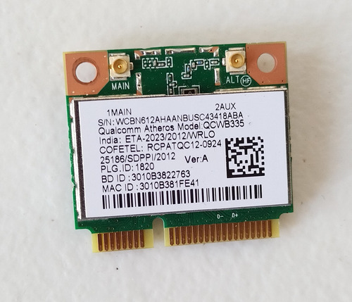 Tarjeta Wifi Bluetooth Atheros Qcwb335 Laptops Acer E5-421