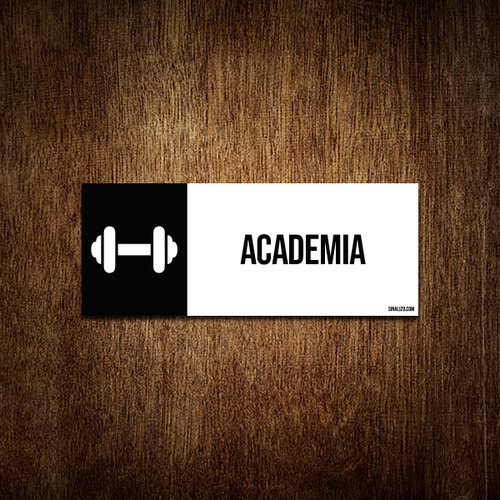 Placa Setor Ícone - Academia 30x10