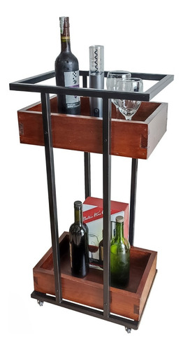 Mueble Auxiliar Bar Licorera - Hierro Madera