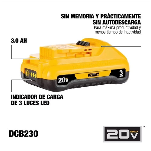 Batería 20v Ion Litio 3ah Dewalt Dcb230