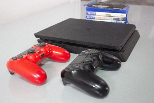 Sony Playstation 4 Slim Cuh-20 1tb + Juegos + 2 Joysticks