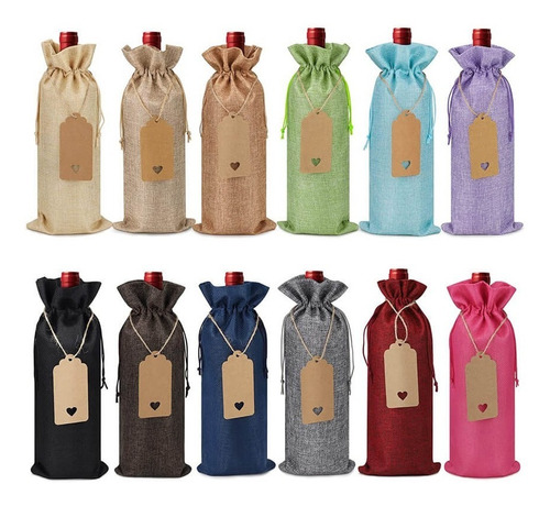 12 Bolsas De Regalo Funda Para Botella De Vino Mesa Adornos