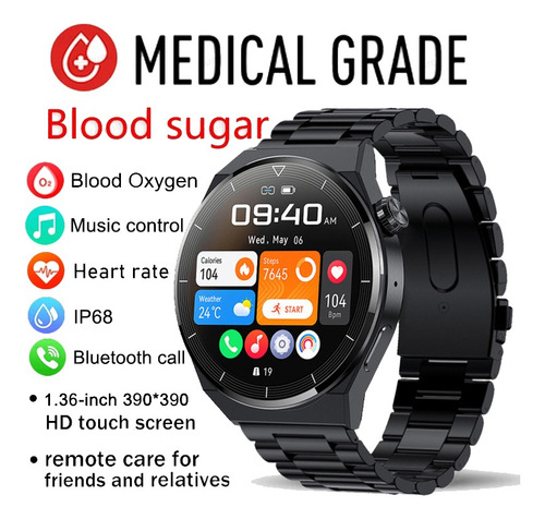 2023 Glucose Smartwatch Bluetooth Llamada Dial Personalizado