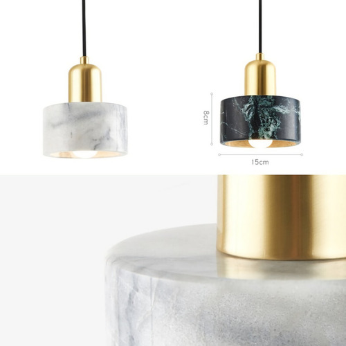 Imagen 4 de 9 de Lampara De Techo Colgante Moderna De Mármol Modelo Lucy Alb
