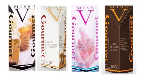 Kit 4 Geles Lubricantes Intimo Saborizado Comestibles Miss V