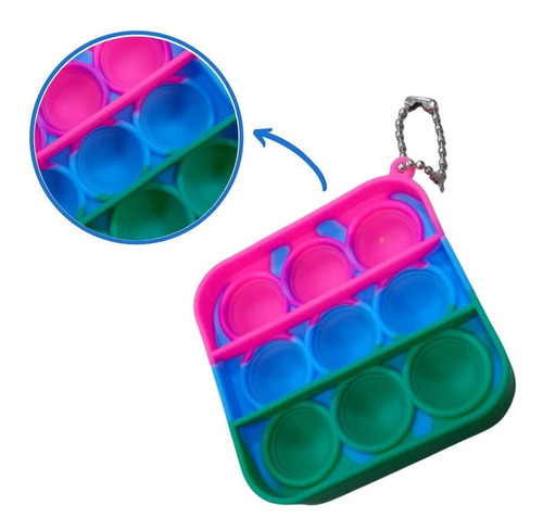 Chaveiro Fidget Toy Empurre Pop Bubble Fidget Sensorial Toy