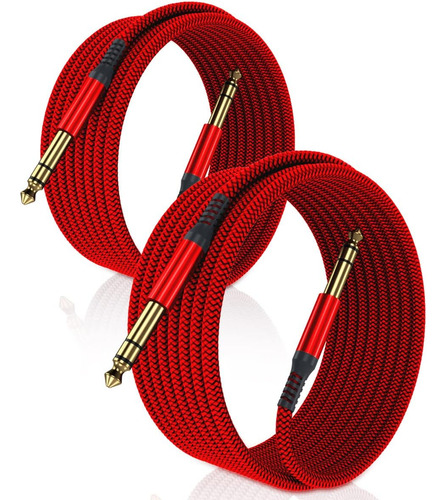 Cables De Instrumentos Elebase ,de 3 M , Jack 6.35mm Red