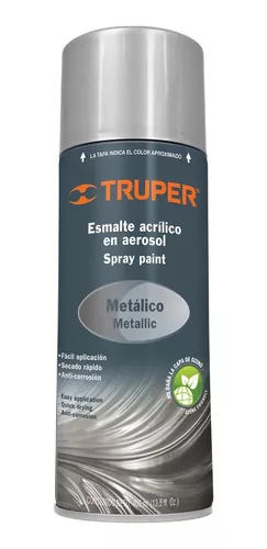 Esmalte Aerosol Plata Metalico 400 Ml Truper 19059