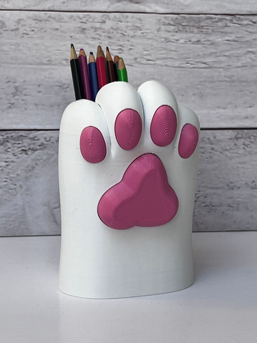 Lapicero Huella Patita De Gato 3d. Porta Lápiz Huella Pata
