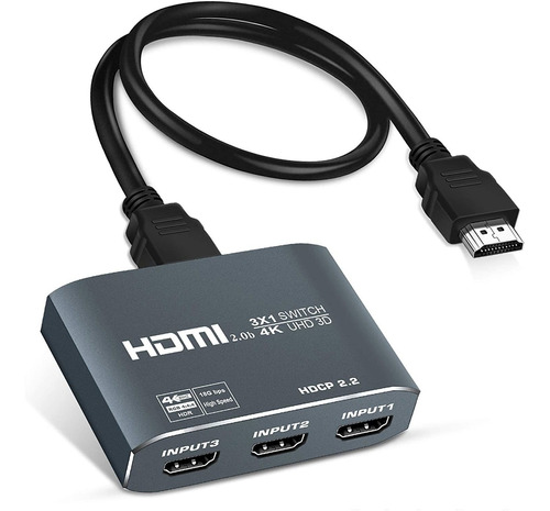 Switch Hdmi 4k  60hz De 3 Puertos