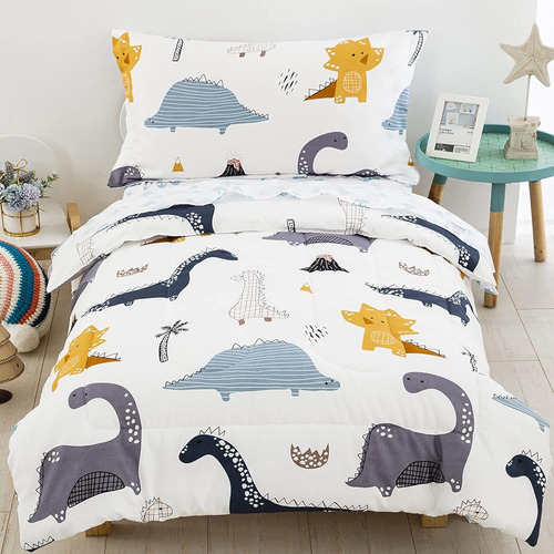 Dinosaurio Niño Pequeño Juego De Ropa De Cama Ultra Soft Mic