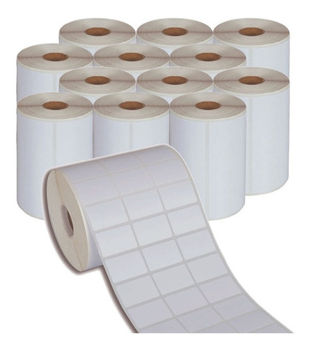 12 Rolos De Etiqueta 33x17mm 3 Colunas Couchê P/ Zebra Argox
