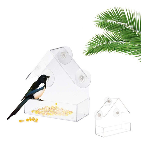 Alimentador De Aves Ventana Comida Loro Caja Exterior Imperm