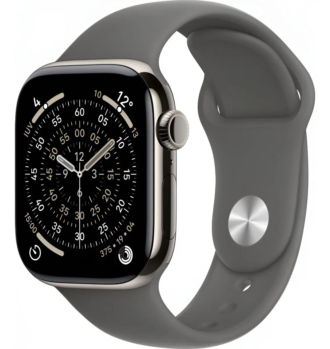 Apple Watch Series 11 GPS + Cellular - Caixa natural de titânio – 42 mm - Pulseira esportiva cinza-pedra – P/M