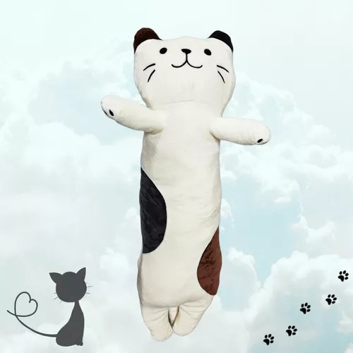 Cojín Gatito Peluche Felpa Gato Kawaii Abrazable 70cm Almoha