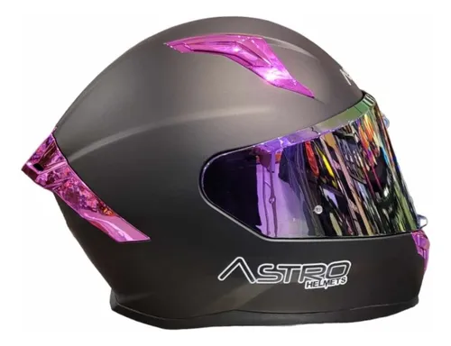 Casco negro con rosa hotsell