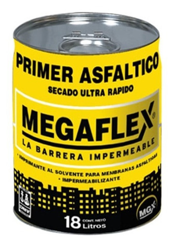 Pintura Asfaltica Secado Ráp. Megaflex Base Solvente X 4lts