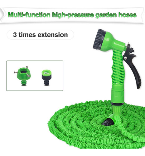 Manguera De Jardín 25 Pies Extensible Flexible Con Conector