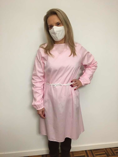 Imagem 6 de 9 de Kit Gorro + Avental + Máscara Reutilizáveis Em Tricoline