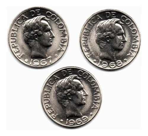 10 Centavos Set 1967 - 1969 3 Monedas Sin Circular