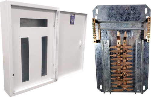 Quadro Distribuição Sobrepor Com Kit Bifásico 24c Din 100a Cor BRANCO RAL 9003 - WEG