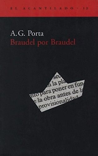Libro Braudel Por Braudel  De Porta A.g.