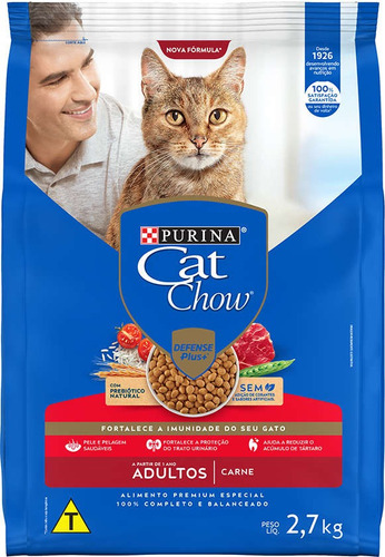 Cat Chow Defense Plus Gato Adulto Carne 2,7 Kg