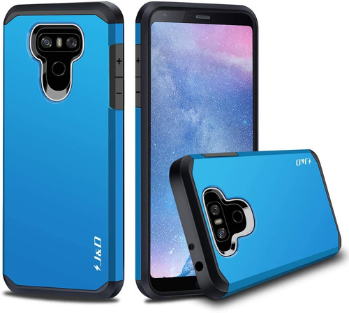 Funda Para LG G6, Aazul/negro/resistente/rigida