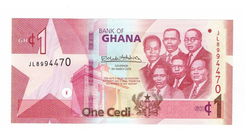 Billete De Ghana, 1 Cedí, Sin Circular.  2019.  Jp