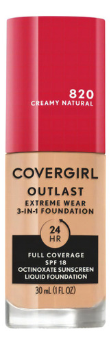 Base De Maquillaje Líquida Covergirl Outlast Extreme 3 En 1 Tono 820 Creamy Natural