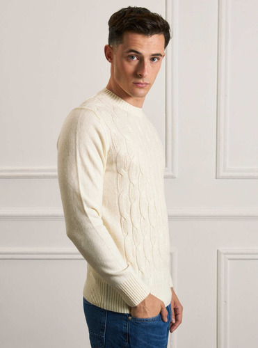 Sweater Hombre Brooksfield Cuello Redondo Tejido Lana 4076b