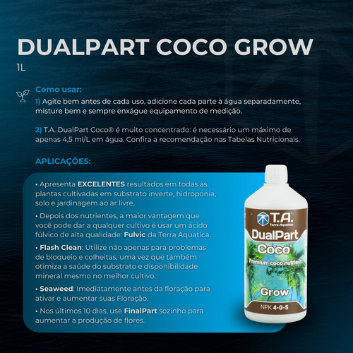 Kit Fertilizantes Premium Dualpart Coco Grow E Bloom