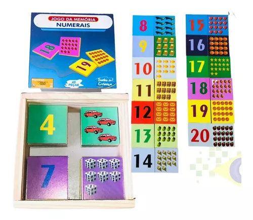 Jogo da Memória Infantil Matemática Números e Quantidades