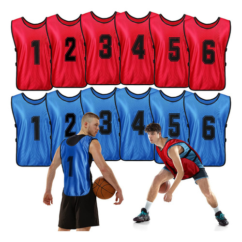 Chaleco De Entrenamiento De Baloncesto, 12 Piezas, Reversib.