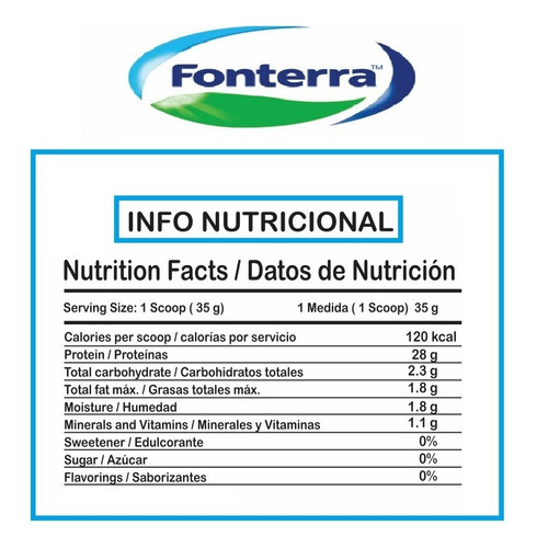Proteina Suero De Leche Al 80% Natural Sin Saborizantes 1kg