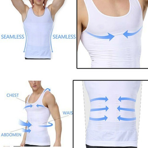 Imagen 6 de 9 de Pack 2 Camiseta Faja Fuerte Compresión Hombre Pecho Abdomen