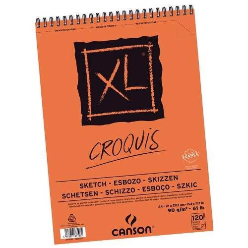 Block Canson Xl Croquis Espiralado 90gr A4 120 Hojas