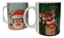 Comprar Pack De Dos Tazas Navideñas De Ceramica Personalizadas