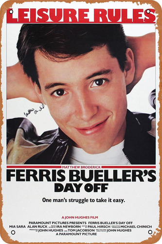 Ferris Buellers Day Off Movie Poster Retro Tin Sign Vintage 