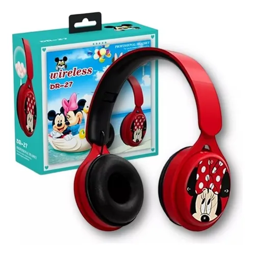 eKids Minnie Mouse - Auriculares Bluetooth inalámbricos con micrófono para  niños, incluye cable auxiliar, auriculares plegables con reducción de