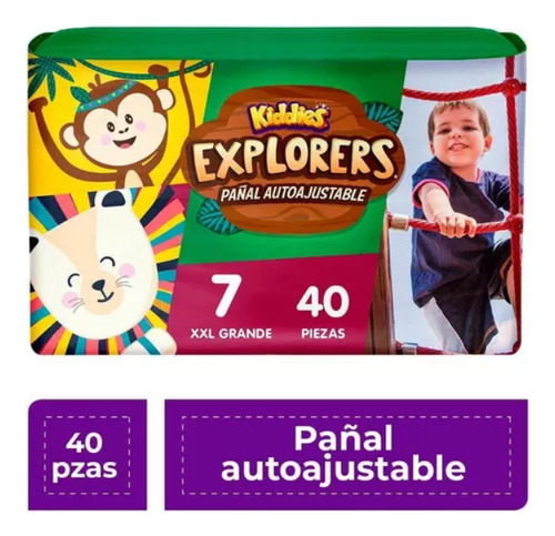 Pañales Kiddies Explorers Autoajustable Unisex Talla 7