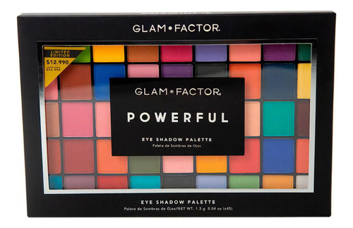 Paleta De Sombras Powerful Glamfactor - 45 Tonos Color De La Sombra Eye Shadows