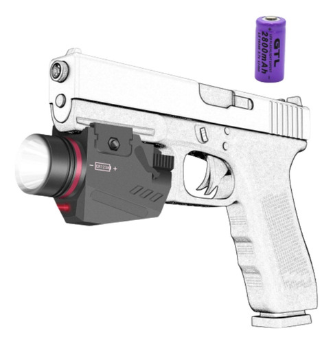Lanterna Tática Pistola Laser Vermelho Red Dot Glock 20mm Cor da lanterna Preto Cor da luz Branco