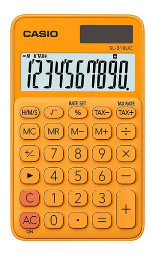 Calculadora Casio De Bolso 10 Dígitos Sl-310uc-rg - Laranja