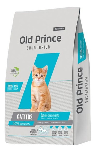 Alimento Old Prince Para Gatito Pollo/ Arroz Equilibrium 1kg