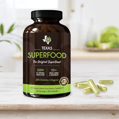 Suplemento Texas Superfood Original Superfood 180 Cápsulas