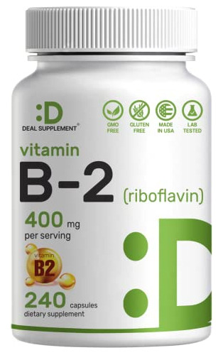 Suplemento De Acuerdo Vitamina B2 Riboflavina 400 Mg, Y7pzb