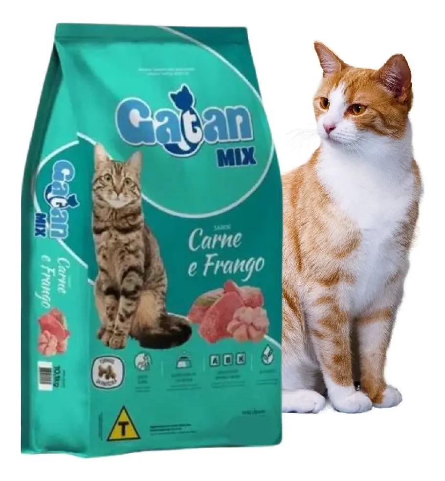 Ração Gatos Adultos Gatan Mix Carne E Frango 10,1kg