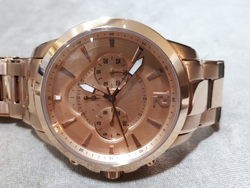 Relógio Unissex Original Fossil Dourado Cobreado
